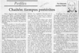 Chaitén, tiempos pretéritos  [artículo] Edmundo Johnson Fiedler.