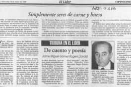 De cuento y poesía  [artículo]Jaime Miguel Gómez Rogers.
