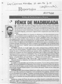 Fénix de madrugada  [artículo] Carlos Jorquera Alvarez.