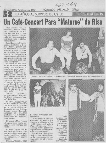Un Café-Concert para "matarse" de risa.