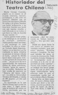 Historiador del teatro chileno
