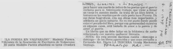 "La poesía en Valparaíso"