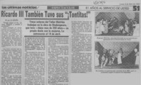 Ricardo III también tuvo sus "¡Tontitas!"  [artículo] La Araña.