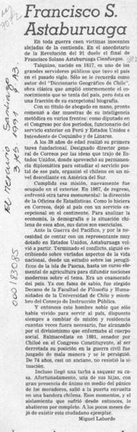 Francisco S. Astaburuaga  [artículo] Miguel Laborde.