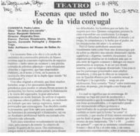 Escenas que usted no vio de la vida conyugal  [artículo] Pedro Labra.
