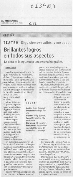 Brillantes logros en todos sus aspectos  [artículo] Pedro Labra