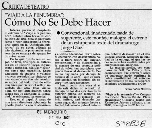 Cómo no se debe hacer  [artículo] Pedro Labra Herrera