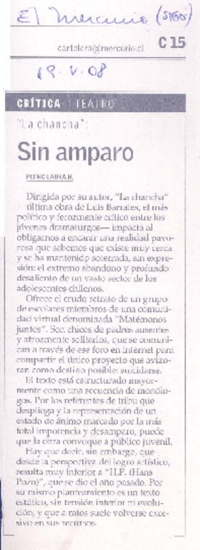Sin amparo  [artículo] Pedro Labra H.