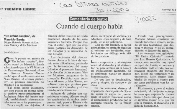 Cuando el cuerpo habla  [artículo] Lady Macbeth