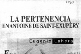 La Pertenencia en Antoine de Saint-Exupéry