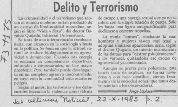 Delito y terrorismo