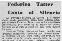 Federico Tatter canta al silencio