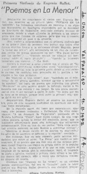 "Poemas en La menor"