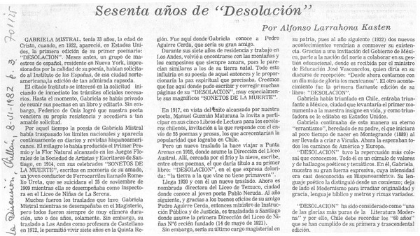 Sesenta años de "Desolación"