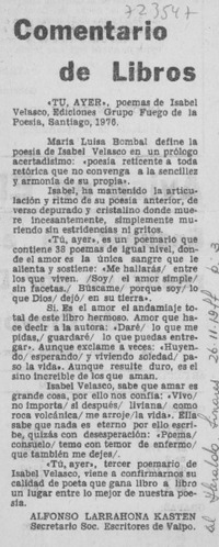 Tú, ayer
