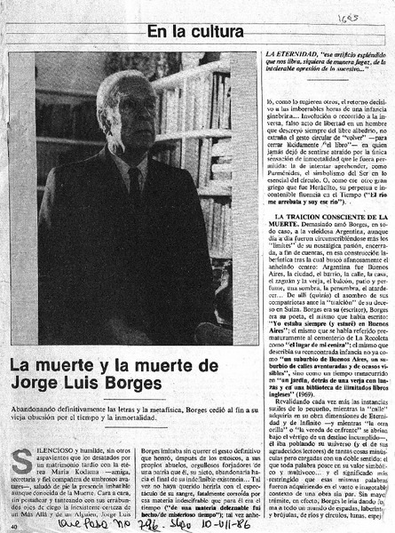 La Muerte y la muerte de Jorge Luis Borges