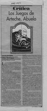 Los juegos de Arteche, abuelo  [artículo] Ana María Larraín.