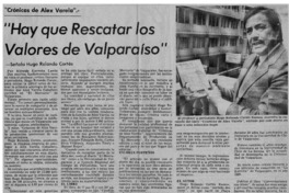 "Hay que rescatar los valores de Valparaíso"