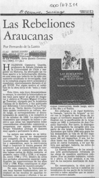 Las rebeliones araucanas  [artículo] Fernando de la Lastra.