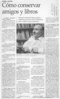 Cómo conservar amigos y libros  [artículo]