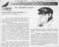 Obras inéditas, Pablo de Rokha  [artículo] Alejandro Lavquén