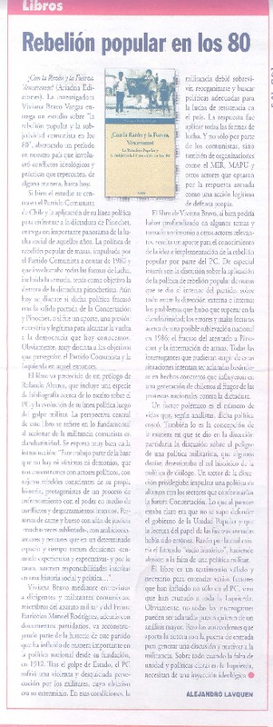 Rebelión popular en los 80