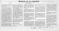 Memorias de un sonámbulo  [artículo] Carlos León.