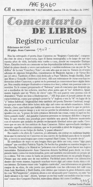 Registro curricular  [artículo] Carlos León Pezoa.
