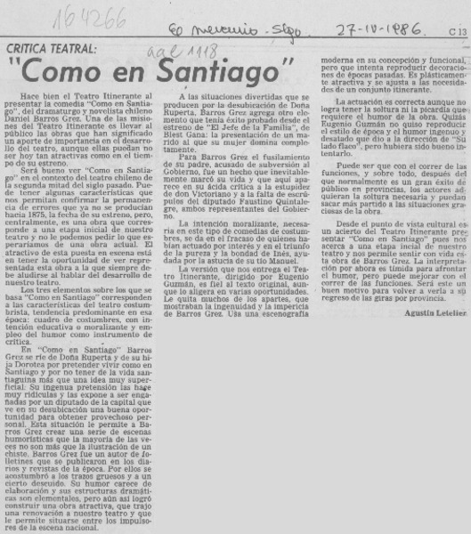 "Como en Santiago"