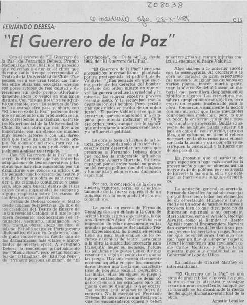 "El guerrero de la paz"