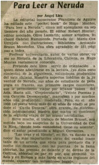 Para leer a Neruda