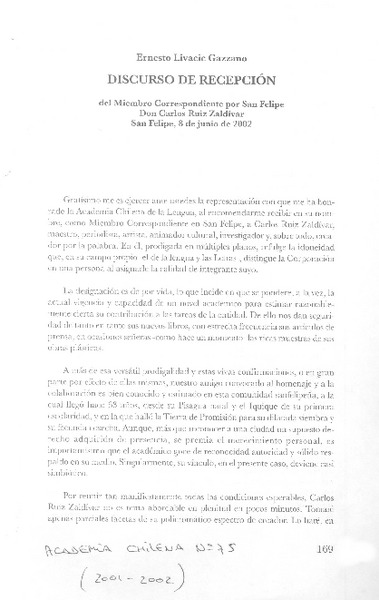 Discurso de recepción