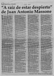 "A raíz de estar despierto" de Juan Antonio massone  [artículo] Ernesto Livacic Gazzano.
