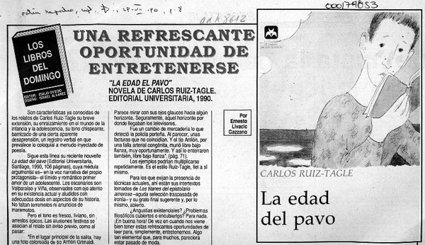 Una refrescante oportunidad de entretenerse  [artículo] Ernesto Livacic Gazzano.