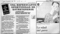 Una refrescante oportunidad de entretenerse  [artículo] Ernesto Livacic Gazzano.