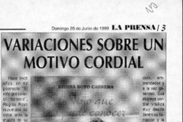 Variaciones sobre un motivo cordial  [artículo] Ernesto Livacic Gazzano.