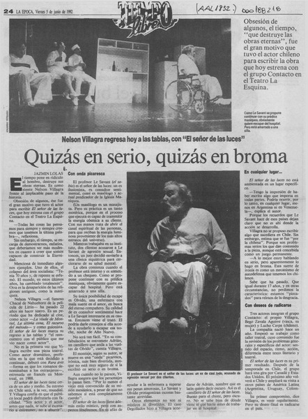 Quizás en serio, quizás en broma