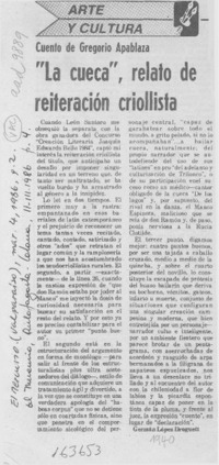 "La cueca", relato de reiteración criollista