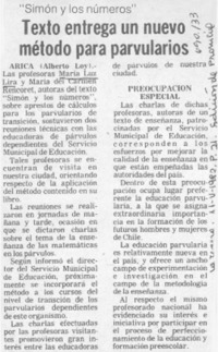 Texto entrega un nuevo método para parvularios