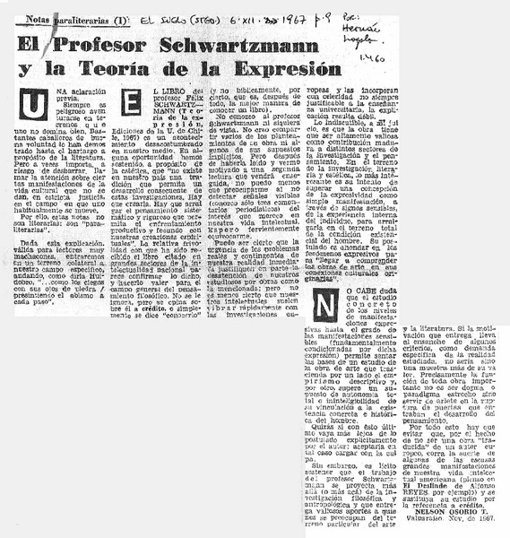 El profesor Schwartzmann y la Teoría de la expresión