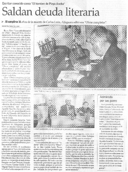 Saldan deuda literaria