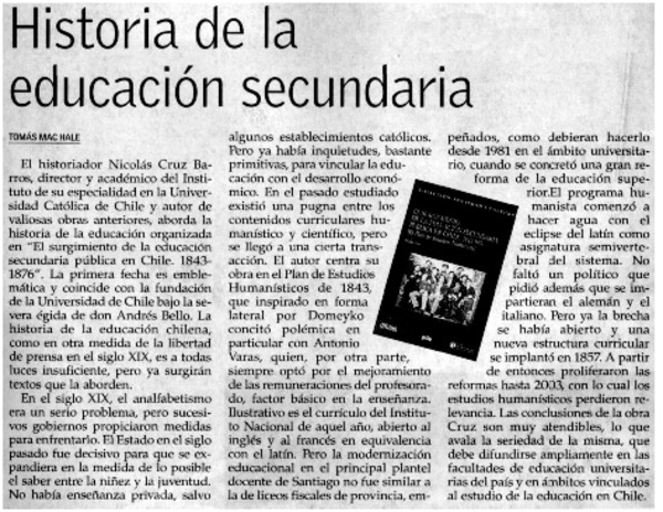 Historia de la educación secundaria