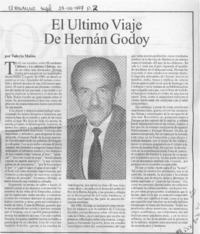 El último viaje de Hernán Godoy  [artículo] Valeria Maino.