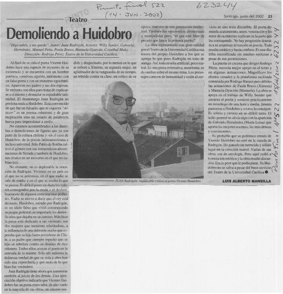 Demoliendo a Huidobro