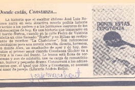 Donde estás, Constanza...