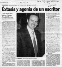Extasis y agonía de un escritor  [artículo].