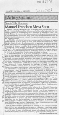 Manuel Francisco Mesa Seco  [artículo] Pedro Mardones Barrientos.