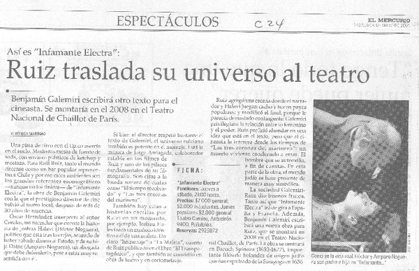 Ruiz traslada su universo al teatro