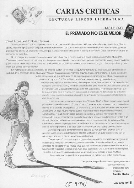 El premiado no es el mejor  [artículo] Camilo Marks.