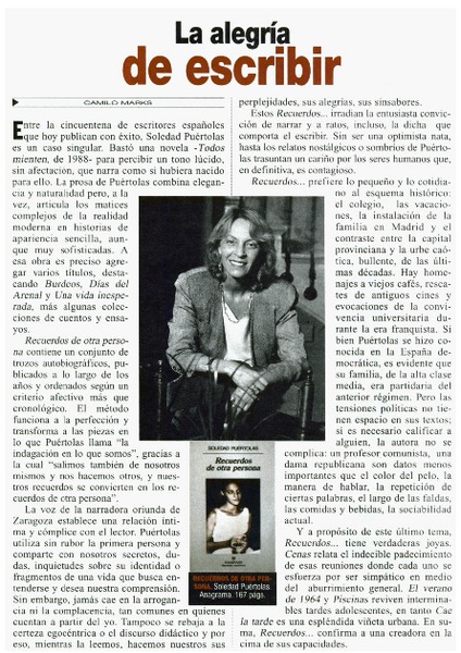 La alegría de escribir